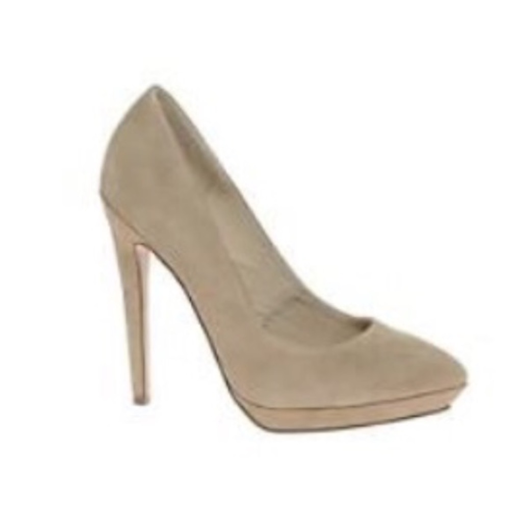 NWOB ASOS NUDE SUEDE 100% LEATHER STILETTO POINTED TOE HIGH HEEL PUMPS 9 M